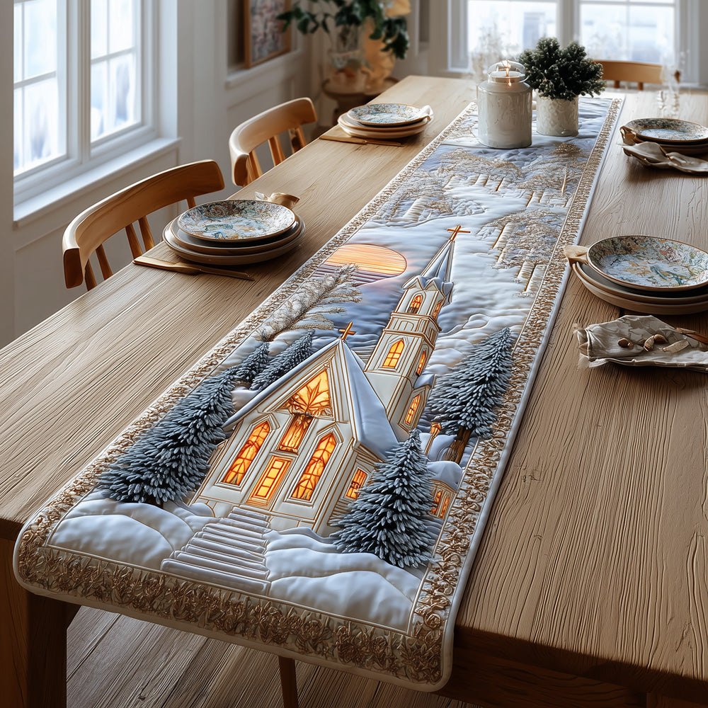 Chapel At Winter Dawn Table Runner