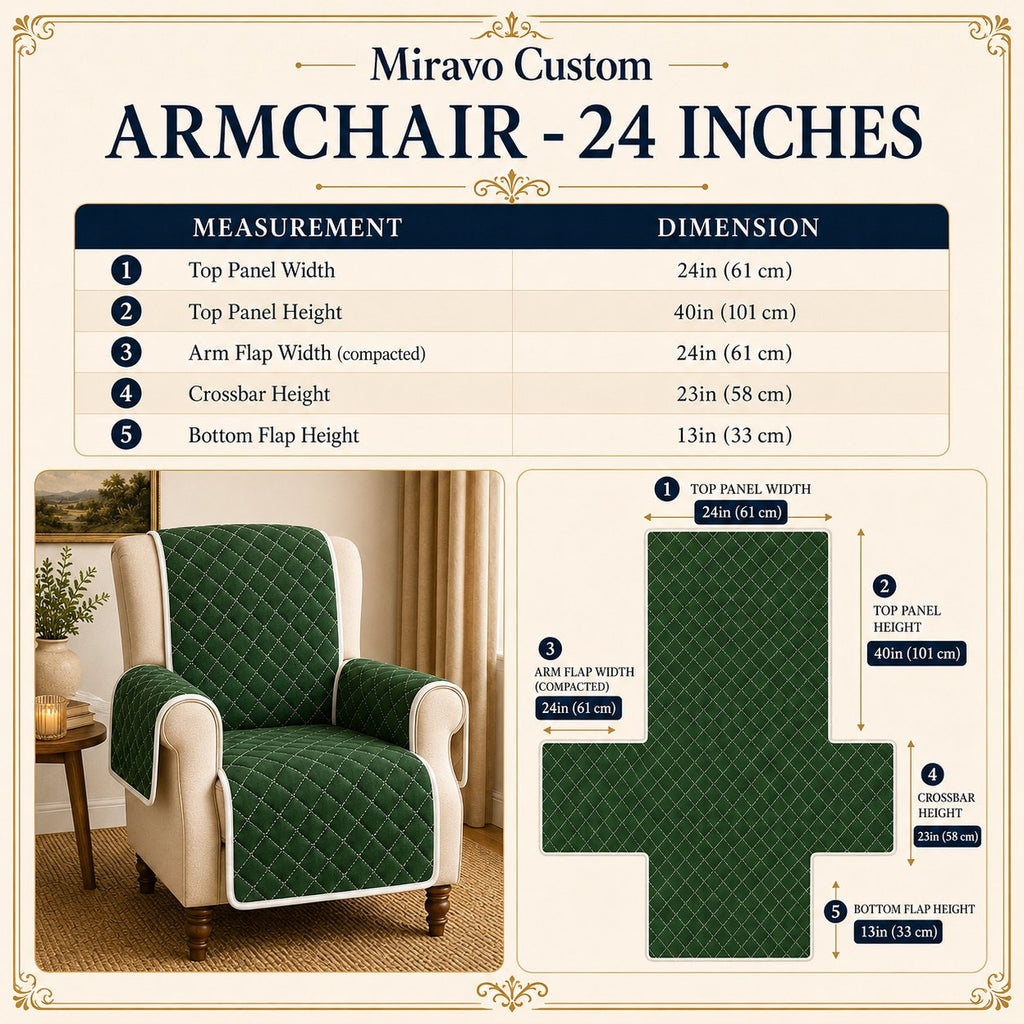 Armchair cover measurements