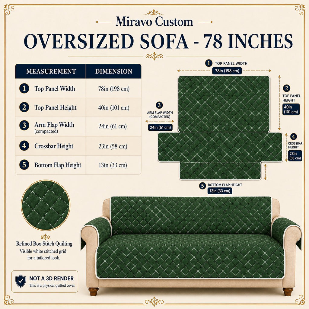 Oversized sofa cover measurements