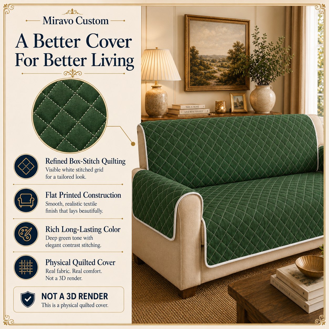 Quilted sofa cover features at a glance