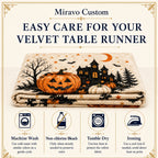 Care instructions for a velvet runner