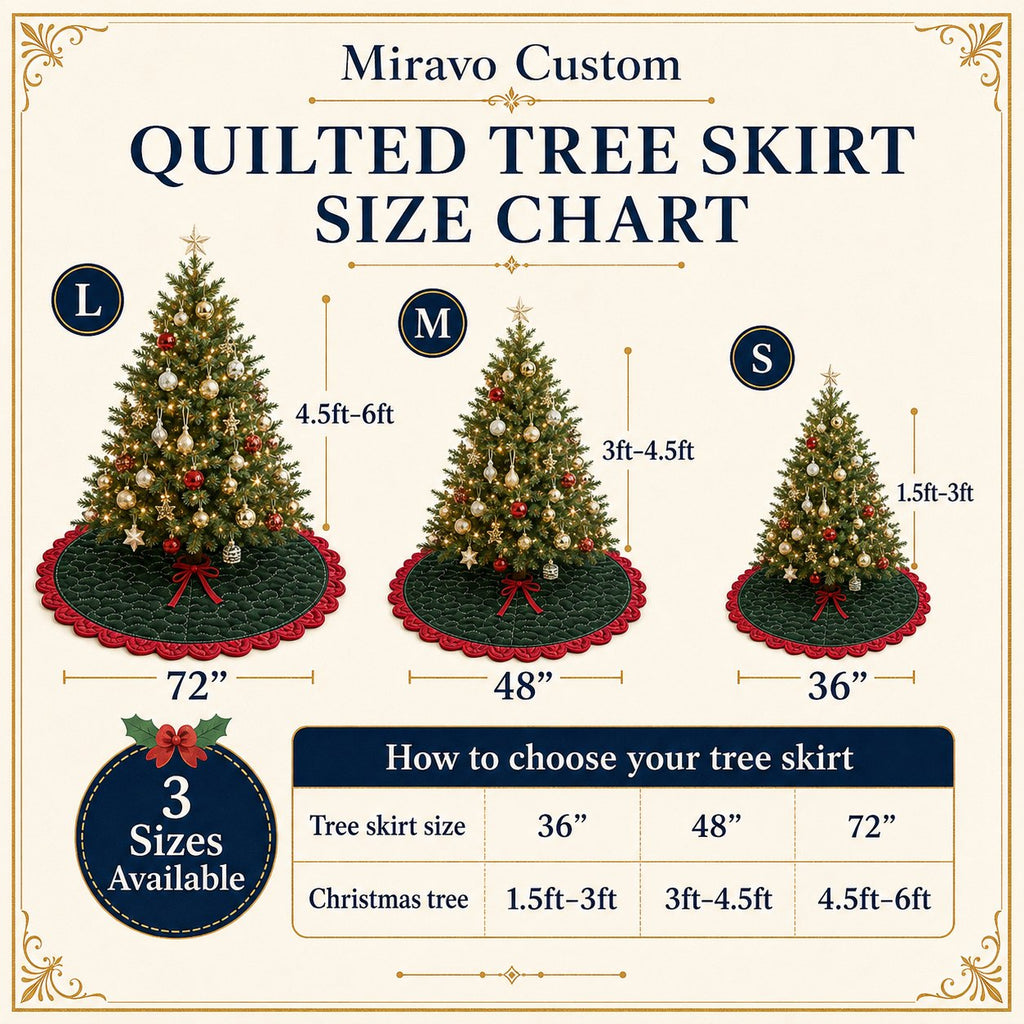 Tree skirt size chart