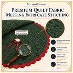 Premium quilted fabric and stitching, close up