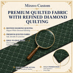 Refined diamond quilting, close up