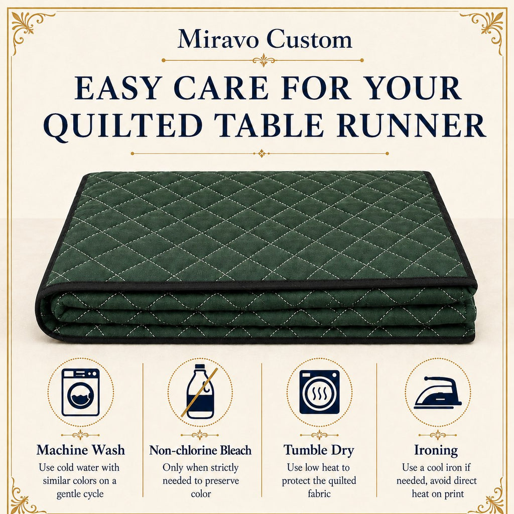 Care instructions for a quilted runner
