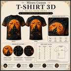 T-Shirt size chart and print detail