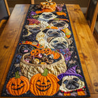 Cheerful Pugs Table Runner