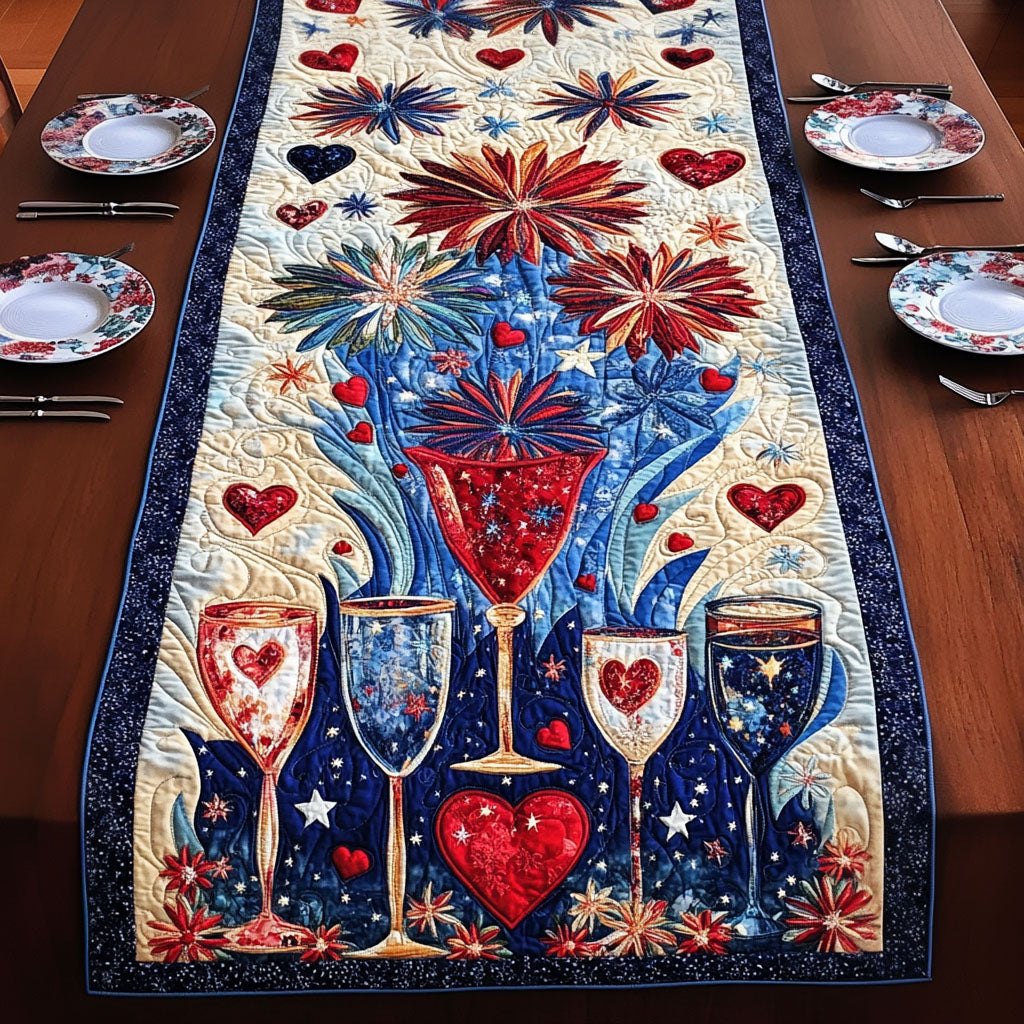 Cheers and Fireworks Table Runner