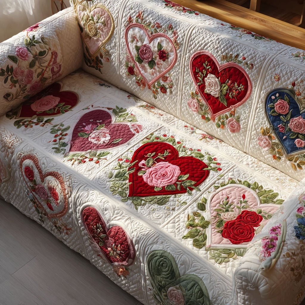 Cherished Hearts Sofa Cover