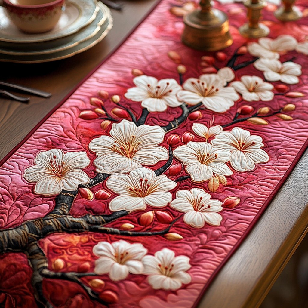 Cherry Blossom Serenade Table Runner