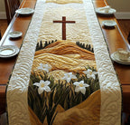 Christian Cross Bloom Table Runner