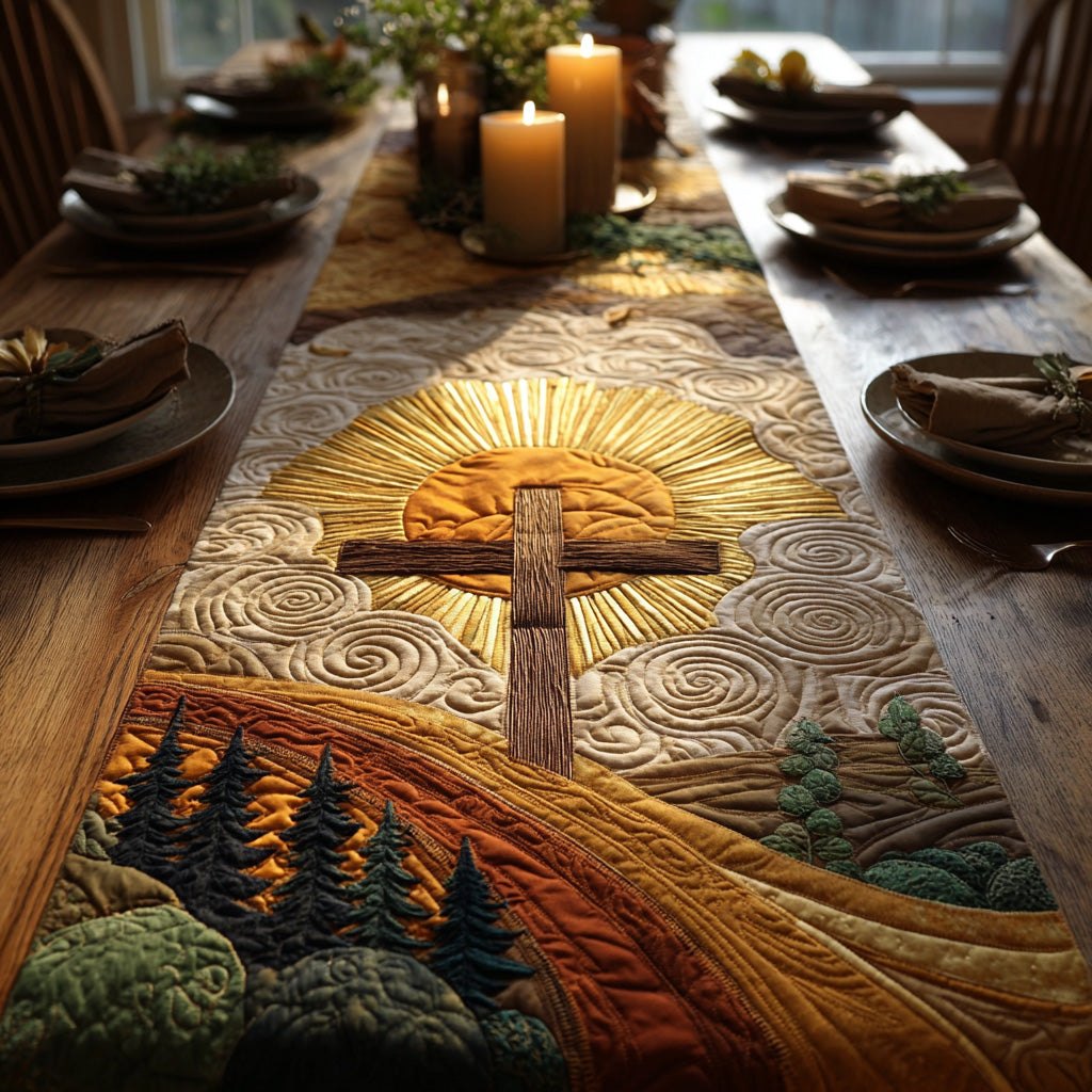 Christian Cross Light Table Runner