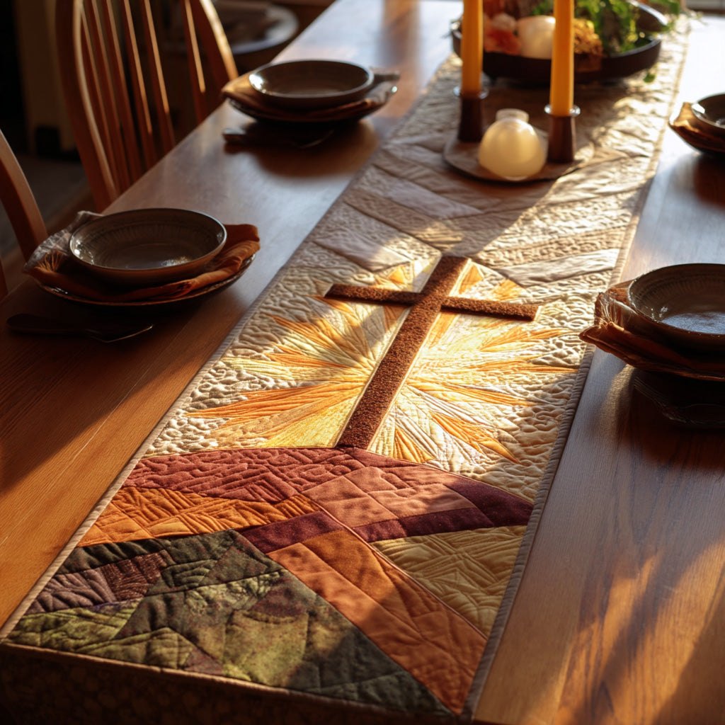 Christian Cross Meadow Table Runner