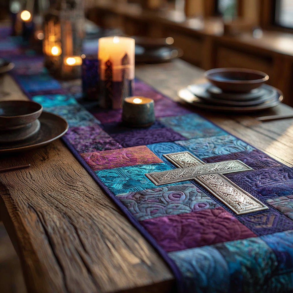 Christian Cross Shield Table Runner