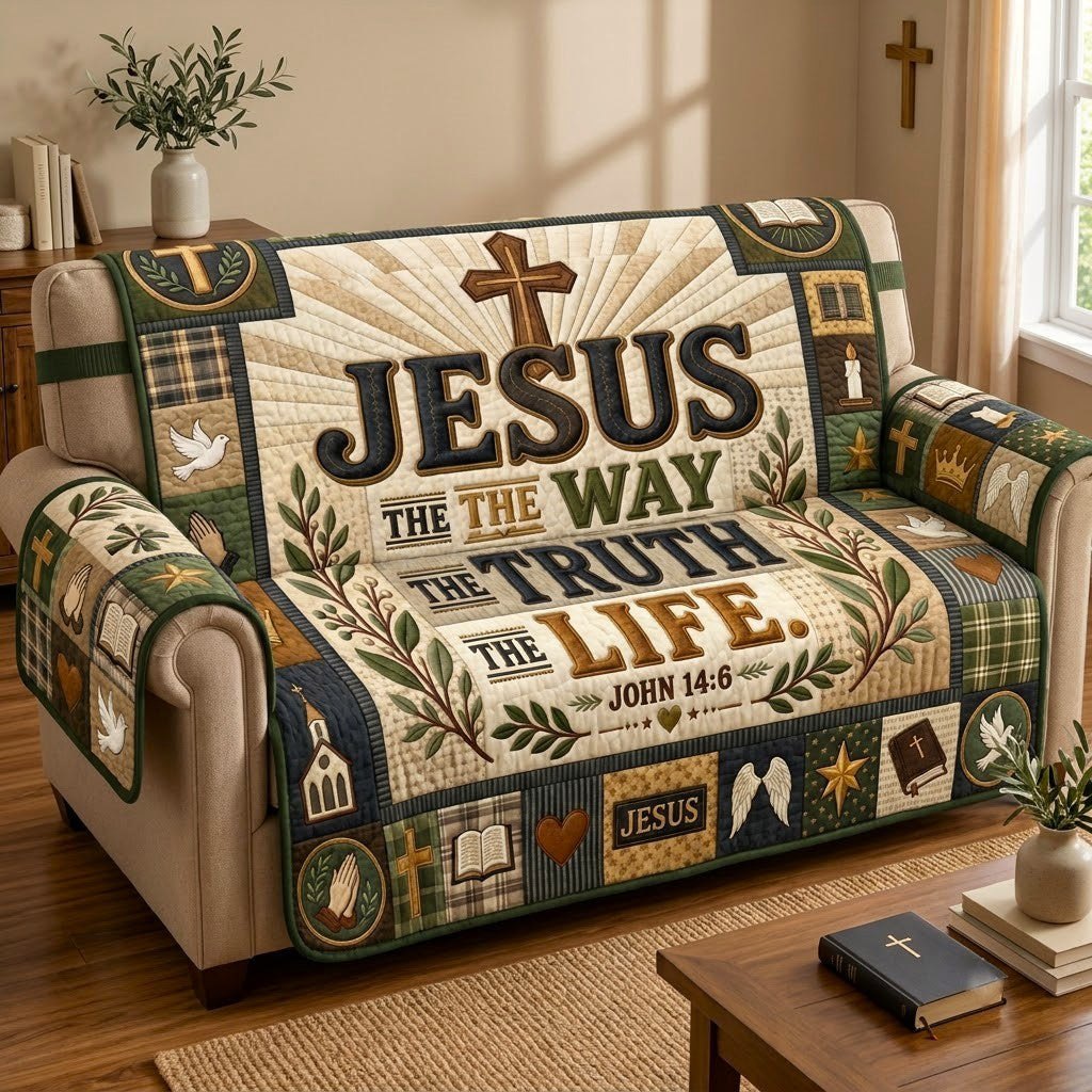 Golden Cross Jesus The Way Sofa Cover