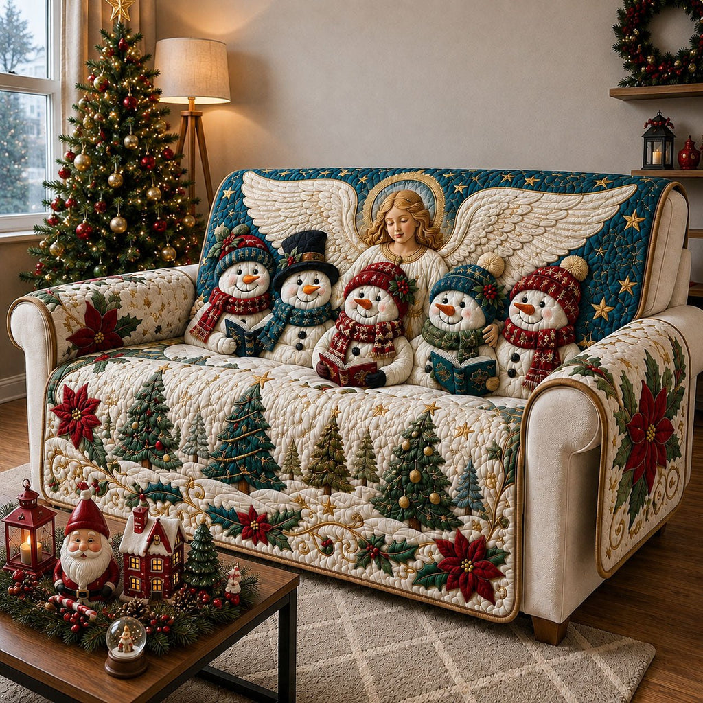 Christmas Angel Snowman Choir Sofa Cover