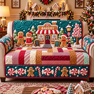 Christmas Bakery Lane Sofa Cover - Made to Order