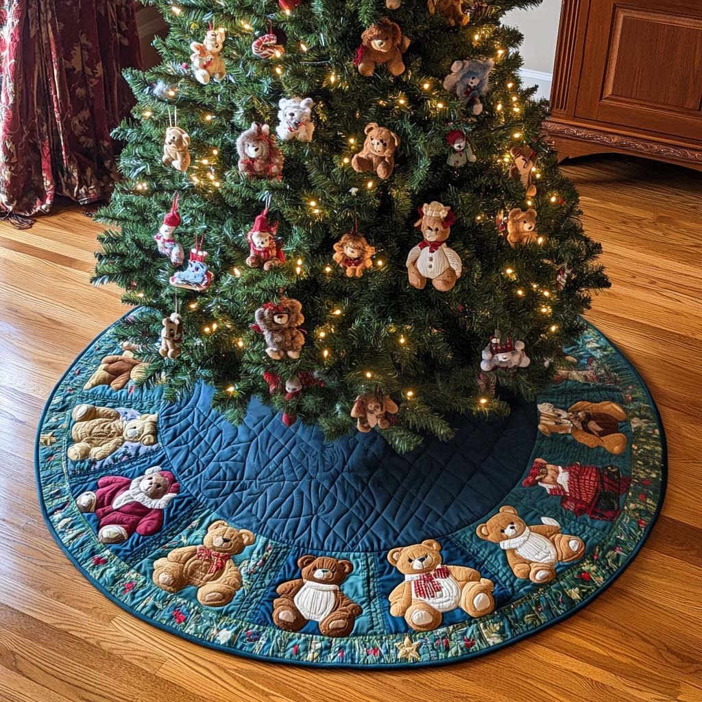 Christmas Bear Charm Christmas Tree Skirt