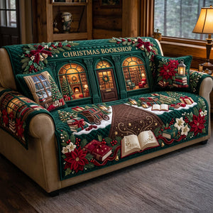 Christmas Bookshop Sofa Cover - Made to Order