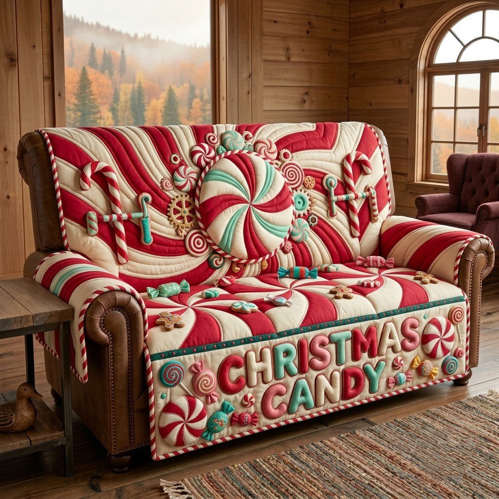 Christmas Candy Sofa Cover