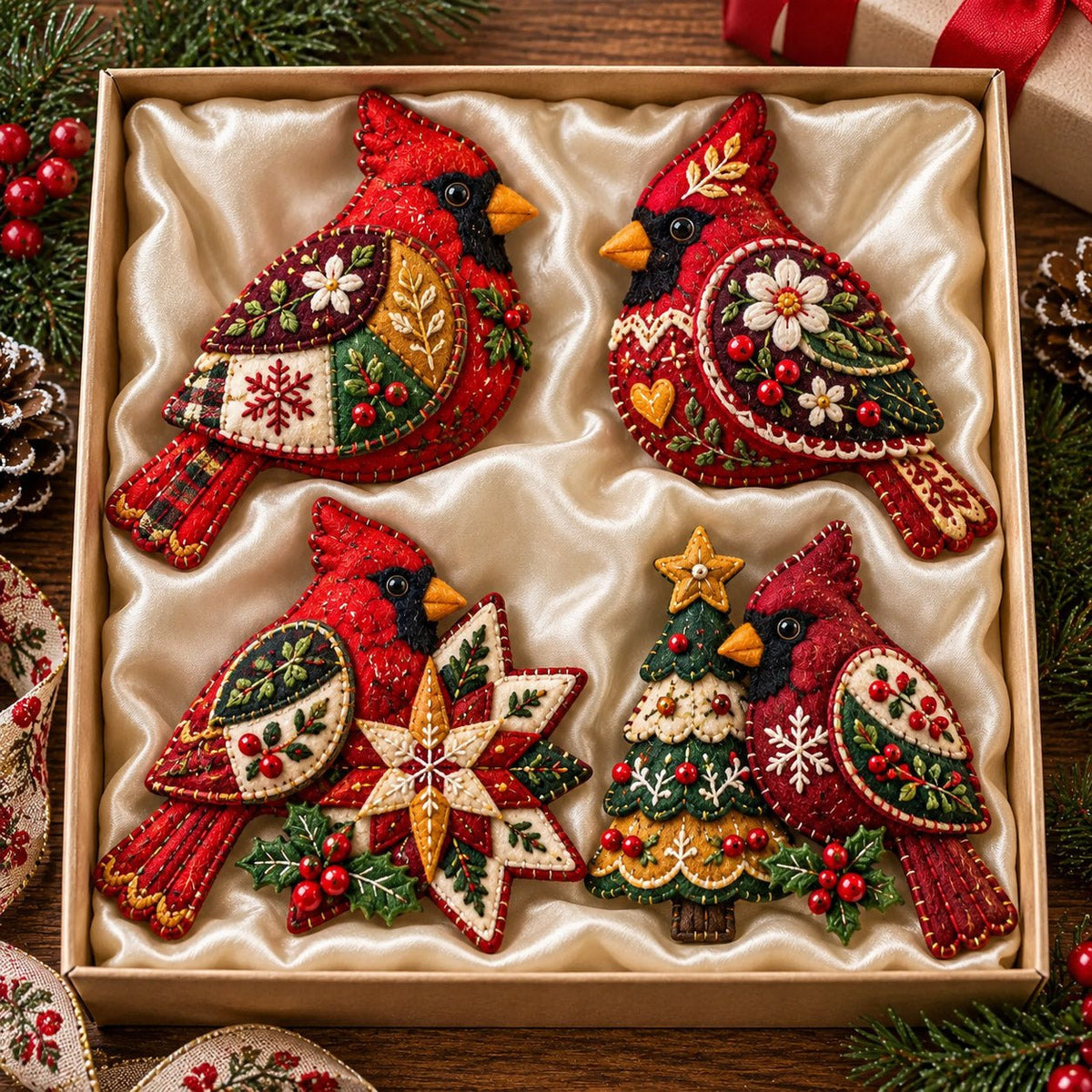 Christmas Cardinal Ornament Gift Set