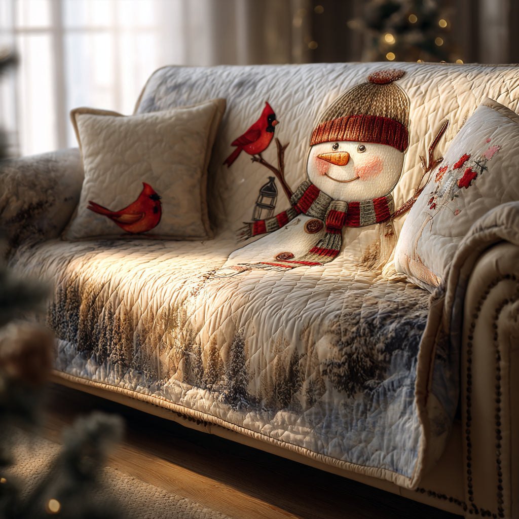 Christmas Cardinals Sofa Cover