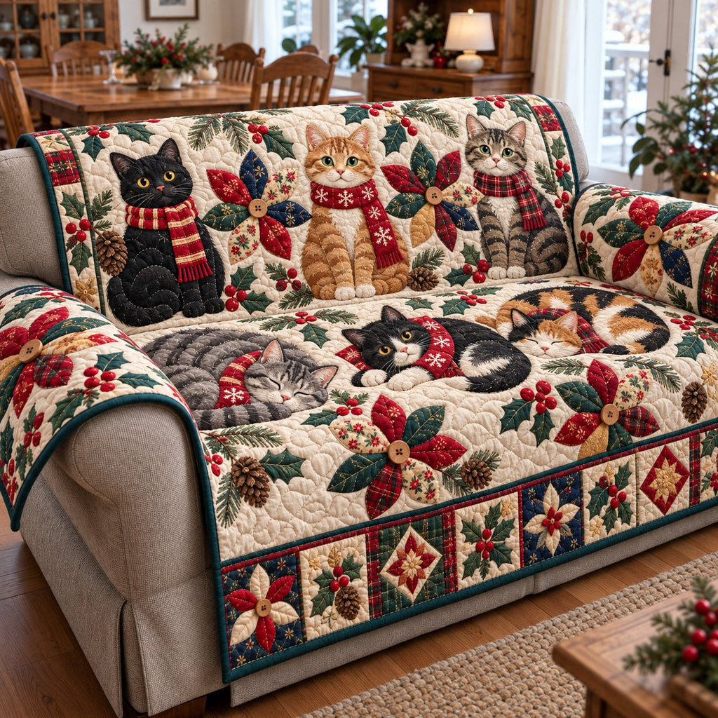 Christmas Cat Sofa Cover