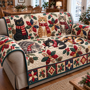 Christmas Cat Sofa Cover - Made to Order