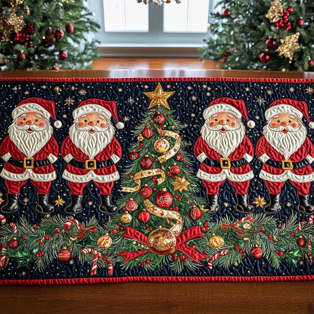 Christmas Cheer with Santa Table Runner
