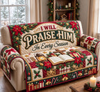 Praise Him In Every Season Christmas Sofa Cover