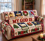 My God Is Christmas Blocks Sofa Cover