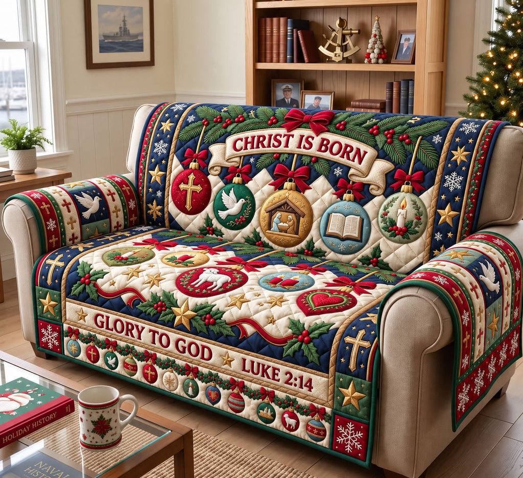 Glory To God Luke 2 Christmas Sofa Cover