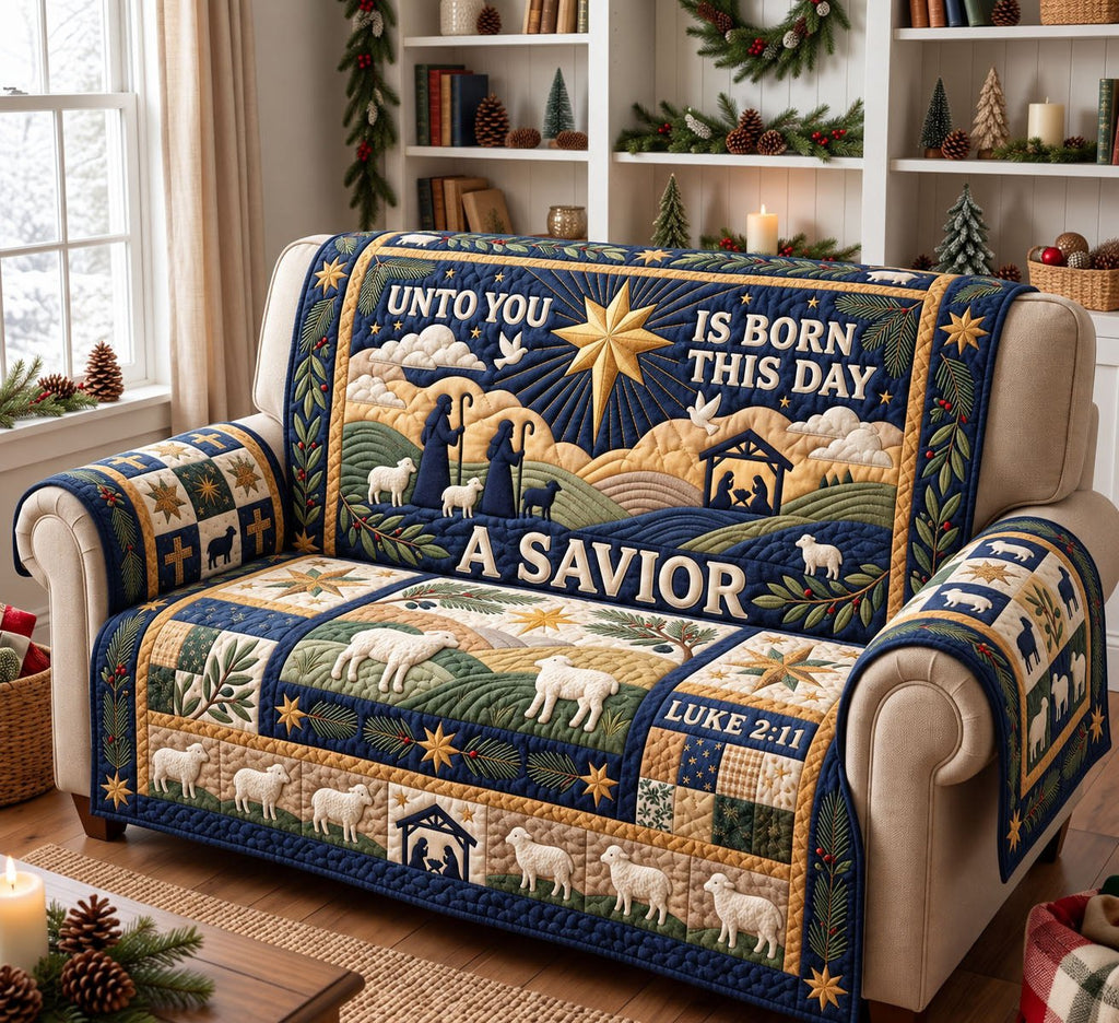 Unto You A Savior Christmas Sofa Cover