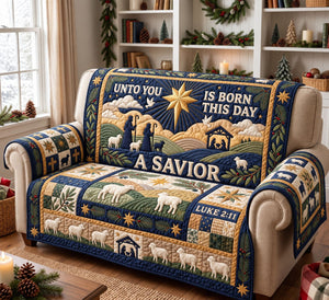 Unto You A Savior Christmas Sofa Cover - Made to Order