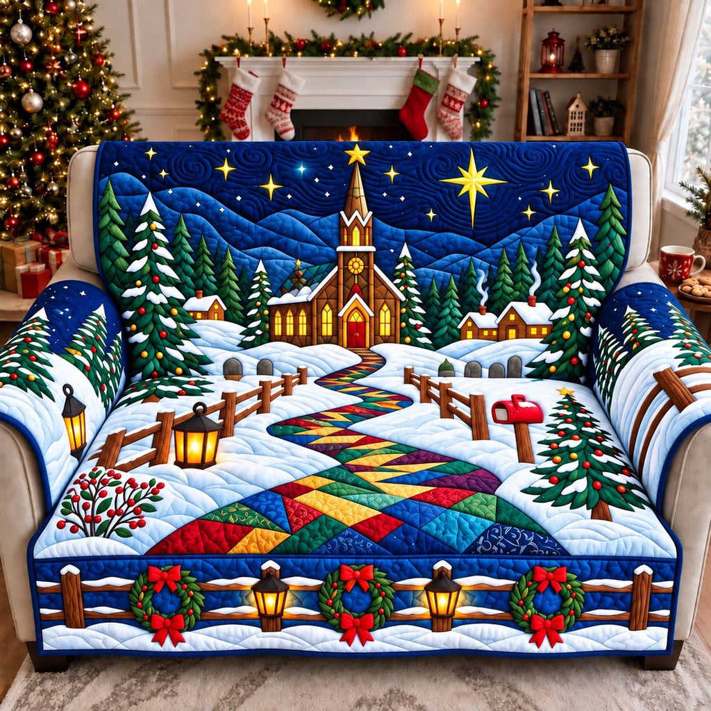 Christmas Church Path Sofa Cover