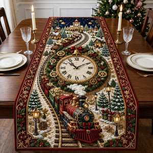 Midnight Clock Steam Train Table Runner - Made to Order