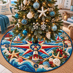 Christmas Coastal Compass Christmas Tree Skirt
