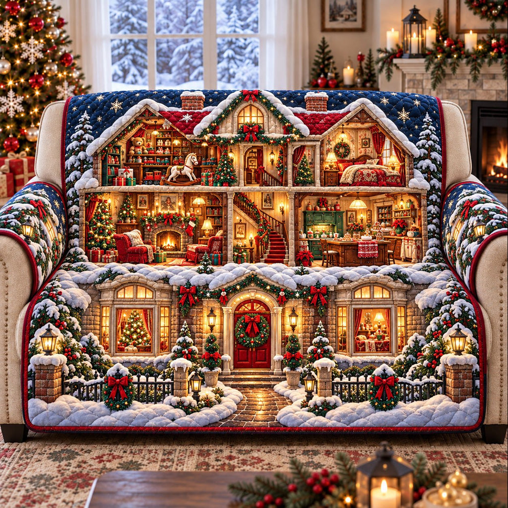 Christmas Dollhouse Village Sofa Cover
