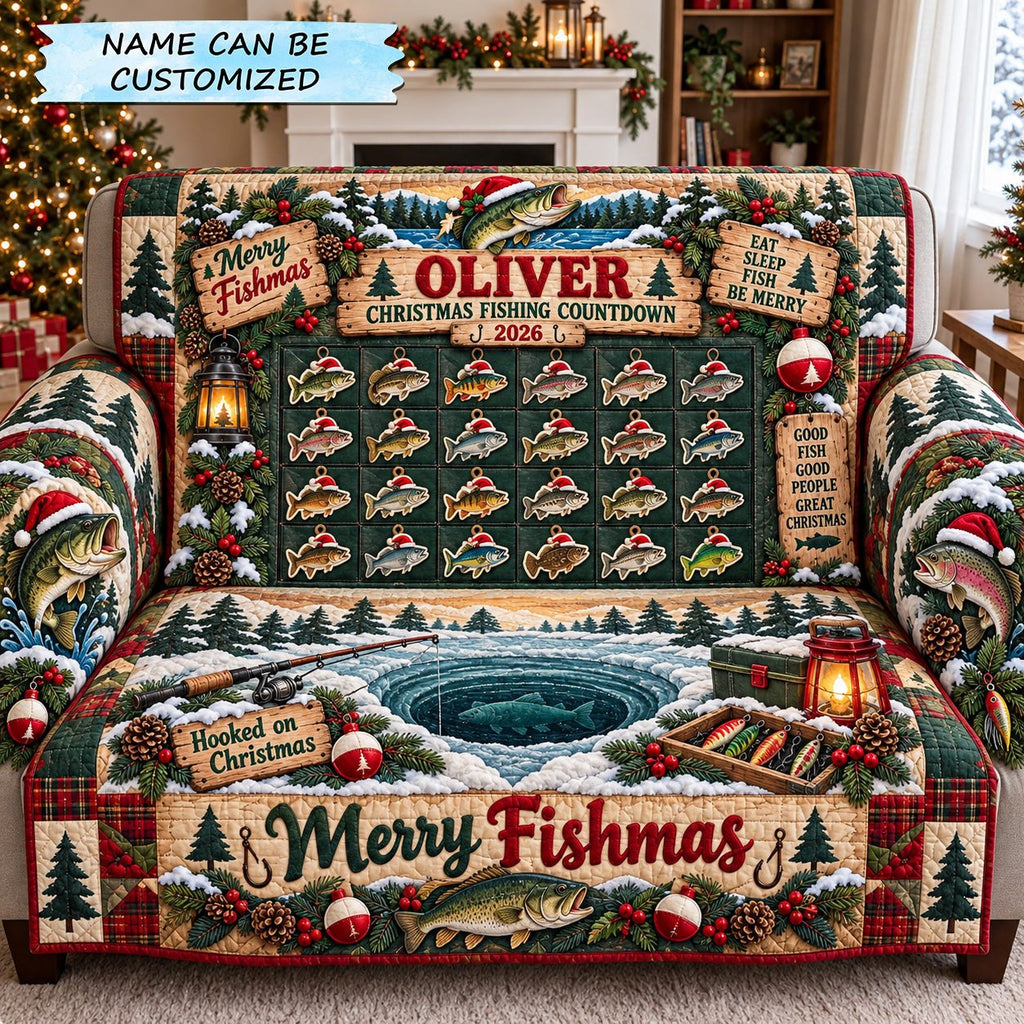 Christmas Fishing Countdown Sofa Cover