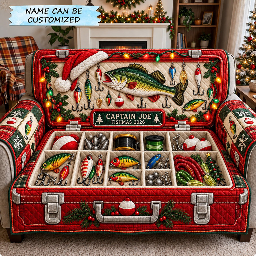 Christmas Fishing Tackle Box Sofa Cover