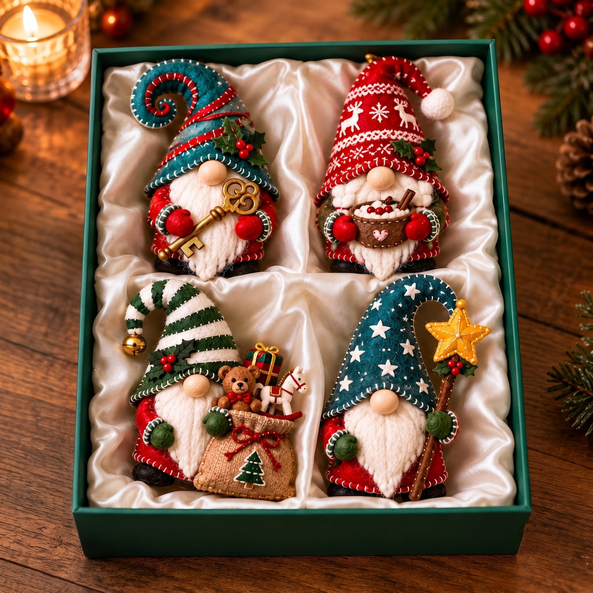 Starry Hat Christmas Gnome Ornament Gift Set