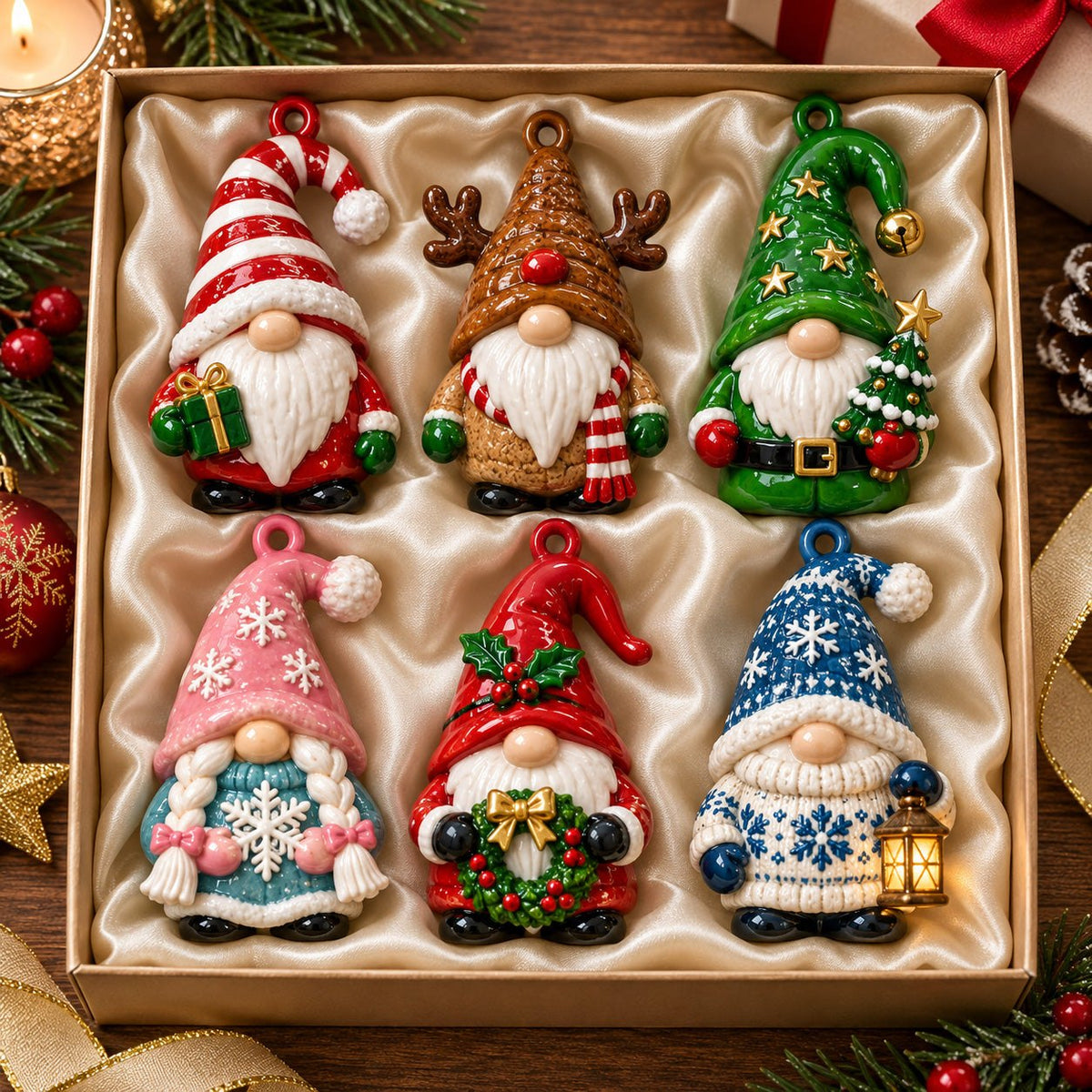Christmas Gnome Ornament Gift Set