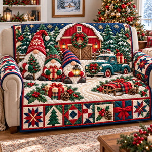 Christmas Gnomes Adventure Sofa Cover - Made to Order