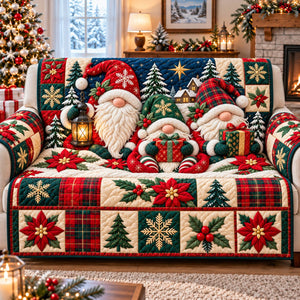 Christmas Gnomes Cottage Sofa Cover - Made to Order