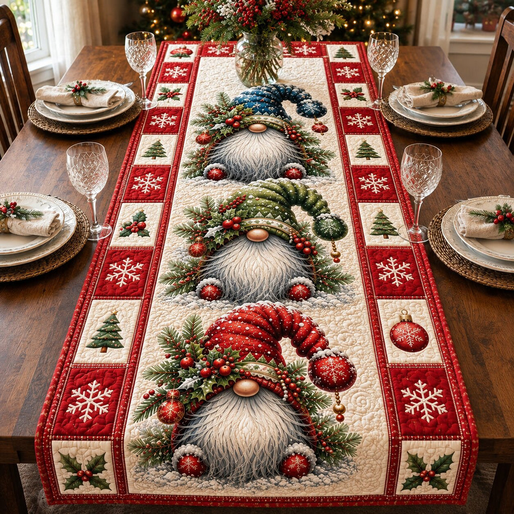Christmas Gnomes Table Runner