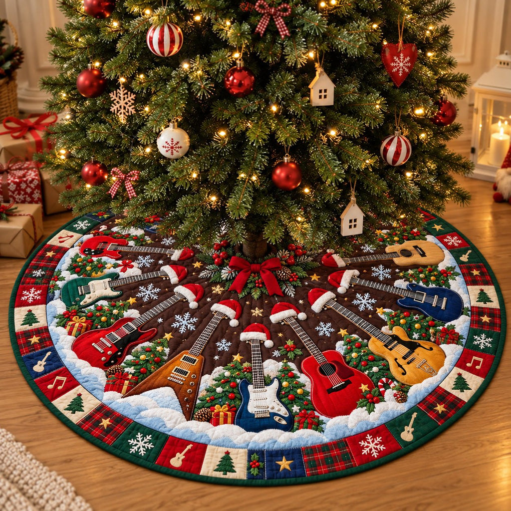 Christmas Guitar Wonderland Christmas Tree Skirt