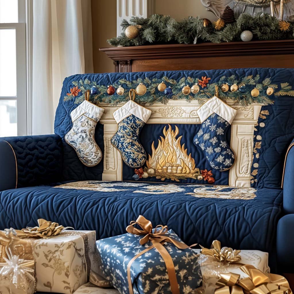 Christmas Hearth Sofa Cover