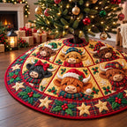 Christmas Highland Cow Adventure Christmas Tree Skirt