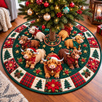 Christmas Highland Cow Wonderland Christmas Tree Skirt