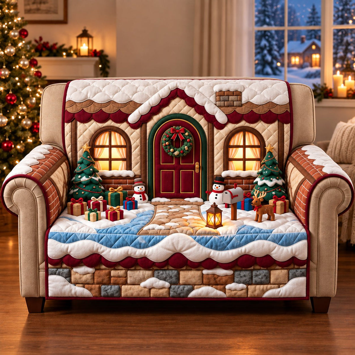 Christmas House Sofa Cover